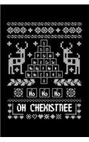 Ho Ho Ho Oh Chemistree: Blank Lined Journal For Science, Chemistry And Christmas Lovers, Black Cover