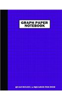 Graph Paper Notebook. Quad Ruled-4 Squares Per Inch: Grid Notebook/Grid Paper Journal 8.5x11 in. Deep Blue