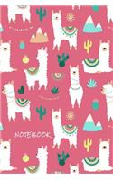 Notebook: Lama`s pink world A5 I 120 pages I Dot grid diary I notebook I food tutorials I diet notebook I recipe book I Colorful Gift