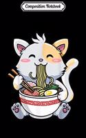 Composition Notebook: Kawaii Ramen Cat Japanese Anime Apparel Cute Noodle Women Journal/Notebook Blank Lined Ruled 6x9 100 Pages