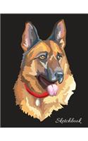 Sketchbook: Cute German Shepherd - 110 Pages (8.5"x11") Blank Paper for Drawing, Painting, Doodling & Writing, Gift for Dog Lovers and Pet Owners - Cute Dog Ske(4 Cute Dog Sketchbook)