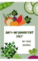 Anti-Inflammatory Diet - My Food Journal: Food tracker and log book to fill out for a 90 days anti-inflammatory diet