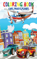 Coloring Book Cars, Trucks, Planes