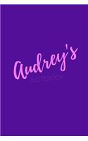 Audrey's Notebook: Audrey 6x9 personalized journal notebook. Attractive girly sassy modern stylish purple pink cover. Arty stylish pretty journal for girls.