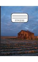 Shack in a Field Narrow Ruled Composition Book