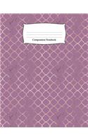 Composition Notebook: Rose Gold Christian Quatrefoil Wide Ruled Notebook
