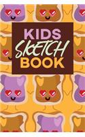 Kids Sketch Book: Kawaii Cute Peanut Butter and Jelly Sandwich