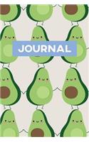 Journal: Kawaii Cute Avocado Food Pattern