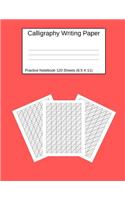Calligraphy Writing Paper Practice Notebook 120 Sheets (8.5 X 11): Blank Workbook for Lettering Artist And Beginners Solid Red Color