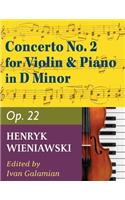 Wieniawski Henryk Concerto 2 in d minor Op. 22. Violin and Piano. by Ivan Galamian. International