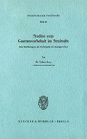 Studien Zum Gesetzesvorbehalt Im Strafrecht