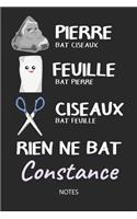 Rien ne bat Constance - Notes: Noms Personnalisé Carnet de notes / Journal pour les filles et les femmes. Kawaii Pierre Feuille Ciseaux jeu de mots. Fournitures scolaires, premier