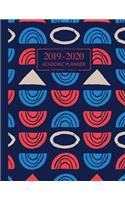 2019-2020 Academic Planner: 1 Year: SEPT - AUG Weekly & Monthly - Red And Blue Mid-Century Modern Art