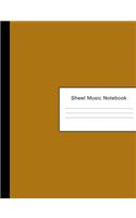 Sheet Music Notebook: 600 Pages (300 Sheets) of Manuscript Notebook Paper - Brown Cover - Instrument Composition Book for Musician & Composer - 12 Staves per Page Staff L