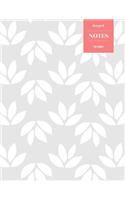 Dot Grid Notes 110 Pages: Vintage Floral Premium Notebook for Professionals and Students, Teachers and Writers - Light Grey Leaves Pattern with Salmon Pink Tag