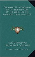 Discovery of a Fragment of the Printed Copy of the Work on the Millcayac Language (1913)