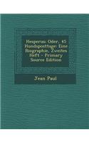 Hesperus; Oder, 45 Hundsposttage: Eine Biographie, Zweites Heft - Primary Source Edition