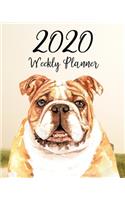 2020 Weekly Planner: One-The-Go Weekly Planning Calendar, Gifts For Bulldog Lovers