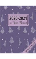 2020-2021 Two Year Planner: Purple Winter Cover Design: 24 Month Agenda Planner With 2-Page Spreads & Notes Pages (2020-2021 Academic Diary)