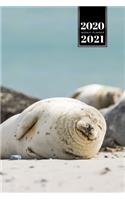 Seal Manatee Sea Lion Cow Walrus Dugong Week Planner Weekly Organizer Calendar 2020 / 2021 - Lying Cozy