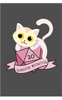 Dungeon Meowster DnD Notebook Journal 100 Lined Pages matte.