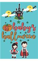 1st Baby's Halloween: Cute Halloween Gifts for Girls and Boys: Lovely Blue and Red Journal for Kids, Lined Notebook