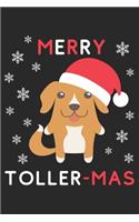 Merry Toller Mas: Lined Journal, 120 Pages, 6 x 9, Funny Christmas Nova Scotia Duck Tolling Retriever XMas Dog Gift Idea, Black Matte Finish (Merry Toller Mas Journal