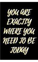 You Are Exactly Where You Need To Be Today
