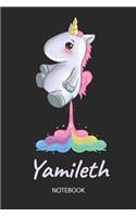 Yamileth - Notebook: Blank Lined Personalized & Customized Name Rainbow Farting Unicorn School Notebook / Journal for Girls & Women. Funny Unicorn Desk Accessories for K