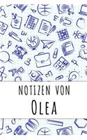 Notizen von Olea: Kariertes Notizbuch mit 5x5 Karomuster für deinen personalisierten Vornamen