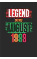 Legend Since August 1999: Graph Paper Notebook / Journal (6" X 9" - 5 Squares per inch - 120 Pages) - 20th Birthday Gift Idea