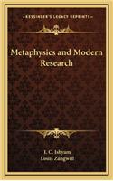 Metaphysics and Modern Research