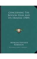 Concerning The Boyson Essay And Its Defense (1909)
