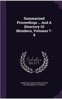 Summarized Proceedings ... And A Directory Of Members, Volumes 7-8