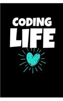 Coding Life: Coding Journal Gift - 120 Blank Lined Page