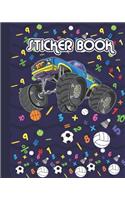 Sticker Book: Permanent Blank Sticker Collection Book for Boys with Cool Big Car, Album with White 8x10 Inch Pages for Collecting Stickers, Sketching and Drawing