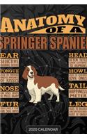 Anatomy Of A Springer Spaniel: Springer Spaniel 2020 Calendar - Customized Gift For Springer Spaniel Dog Owner