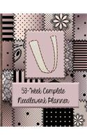 V: 53-Week Complete Needlework Planner: "Sew" Much Fun Monogram Needlework Planner with 2:3 and 4:5 Graph Paper - and a Page for Notes