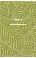 Notes: Classic Citron Green Palm Beach Fronds Tropical Paperback Journal / Diary / Notebook with 100 Lined, Cream-colored Pages for Writing Notes and Hand-