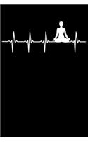 Yogi Notizbuch: A5 Liniert 108 Seiten - Yoga Herzschlag Heartbeat Notizheft - Geschenk für Yogis