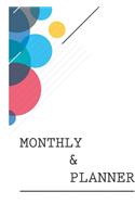 F4 Monthly Planner Colorful Stylish Cover