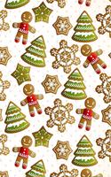 Merry Christmas Cute Gingerbread Men Snowflakes Trees Notebook