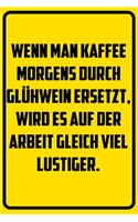 Wenn man Kaffee morgens durch Glühwein ersetzt, wird es auf der Arbeit gleich viel lustiger.