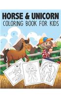 Horse & Unicorn Coloring Book For Kids