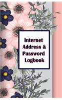 Internet Address & Password Logbook: Flower on Cover, Extra Size (5.5 x 8.5) inches, 110 pages