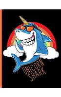 Unicorn Shark Fantasy Mystical Sea Animal: Wide Ruled Notebook