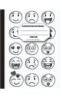 Composition notebook unruled 8.5 x 11 inch 200 page, Mix Emoji draw