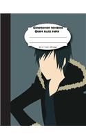 Composition notebook graph ruled paper 4x4 grid per inch,200 pages, 8.5 x 11 inch, Grey Japan Teen: Large composition book journal for school student/teacher/office
