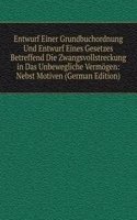 Entwurf Einer Grundbuchordnung Und Entwurf Eines Gesetzes Betreffend Die Zwangsvollstreckung in Das Unbewegliche Vermogen: Nebst Motiven (German Edition)