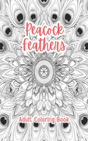 Peacock Feathers Adult Coloring Book Grayscale Images By TaylorStonelyArt